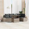 vidaXL Set Divano da Giardino con cuscino 6 pcs Grigio Poly Rattan