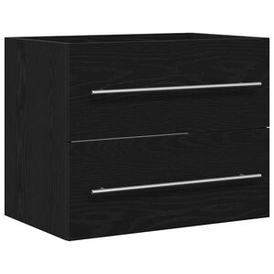 vidaXL Mobile Lavabo da Bagno Rovere Nero 60x38,5x48 cm in Truciolato