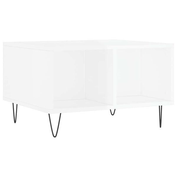 vidaXL Tavolino Salotto Bianco Lucido 60x50x36,5 cm Legno Multistrato