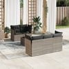 vidaXL Set Divano da Giardino 6pz con Cuscini Grigio Chiaro Polyrattan