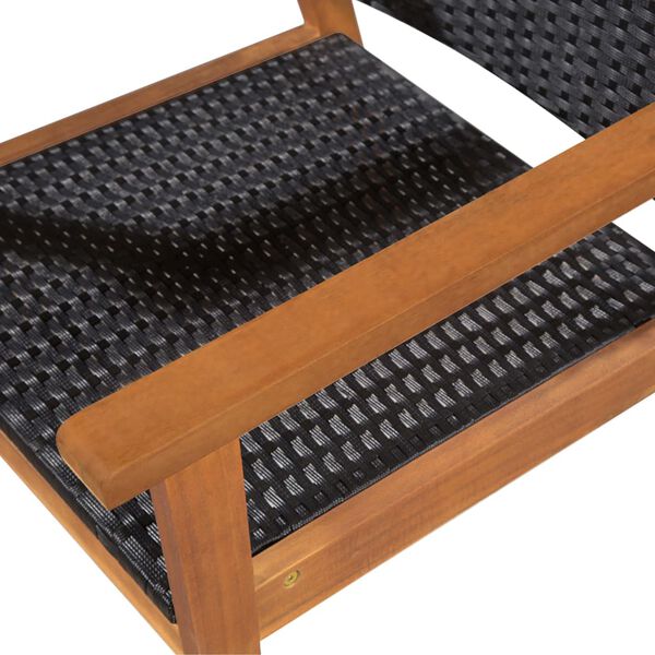 vidaXL Set da Pranzo da Giardino 9 pz in Polyrattan Nero e Marrone