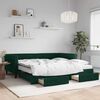 vidaXL Divano Letto Estraibile Cassetti Verde Scuro 100x200cm Velluto