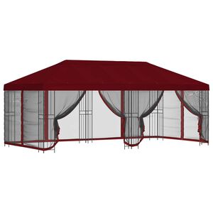 vidaXL Gazebo con pareti laterali 6 x 3 m Borgogna