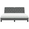 vidaXL Letto con Materasso Grigio Scuro 160x200 cm Tessuto