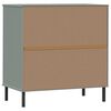 vidaXL Credenza con 3 Cassetti Grigio 77x40x79,5cm Legno Massello OSLO