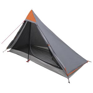 vidaXL Tenda da backpacking 222 x 85 x 125 cm Grigio e arancione