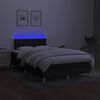 vidaXL Letto a Molle con Materasso e LED Nero 120x190 cm in Tessuto