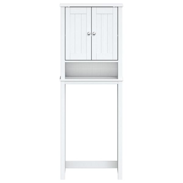 vidaXL Portaoggetti Sopra WC BERG Bianco 60x27x164,5 cm Legno Massello