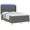 vidaXL Letto a molle con materasso Grigio 160 x 200 cm Tessuto