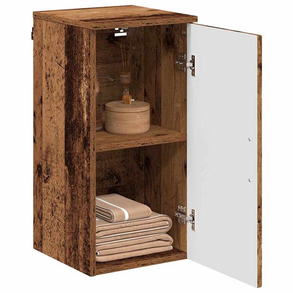 vidaXL Mobile da Bagno con porta Legno vecchio 30 x 31,5 x 61 cm