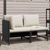 vidaXL Set Divani da Giardino 2 pz con Cuscini in Polyrattan Nero