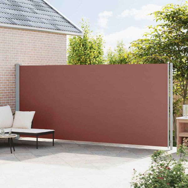 vidaXL Tenda da Sole Laterale Retrattile per Patio 200x600 cm Marrone