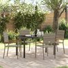 vidaXL Set da Pranzo per Giardino con cuscino 5 pcs Grigio polyrattan