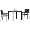 vidaXL Set da Pranzo per Giardino 3 pcs Nero polyrattan