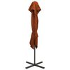 vidaXL Ombrellone a Sbalzo con Doppia Copertura 250x250 cm Terracotta