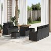 vidaXL Set Divano da Giardino 8 pcs Nero polyrattan