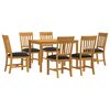 vidaXL Set da pranzo 7 pz Nero Legno di Quercia Massello