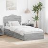 vidaXL Letto con Contenitore con testiera Grigio Sonoma 70 x 190 cm