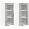 vidaXL Armadio pensile con porta 2 pcs Grigio cemento 40 x 31 x 80 cm
