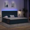 vidaXL Letto con contenitore e LED Blu Scuro 200 x 200 cm Velluto