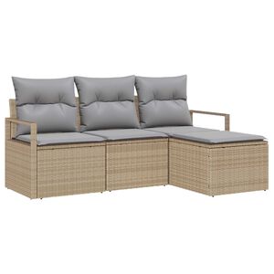 vidaXL Set di divani 4 pcs Beige e Grigio Chiaro polyrattan