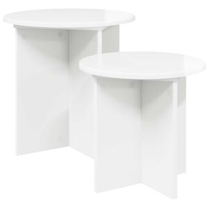 vidaXL Set tavolini 2 pcs Bianco Lucido Legno ingegnerizzato