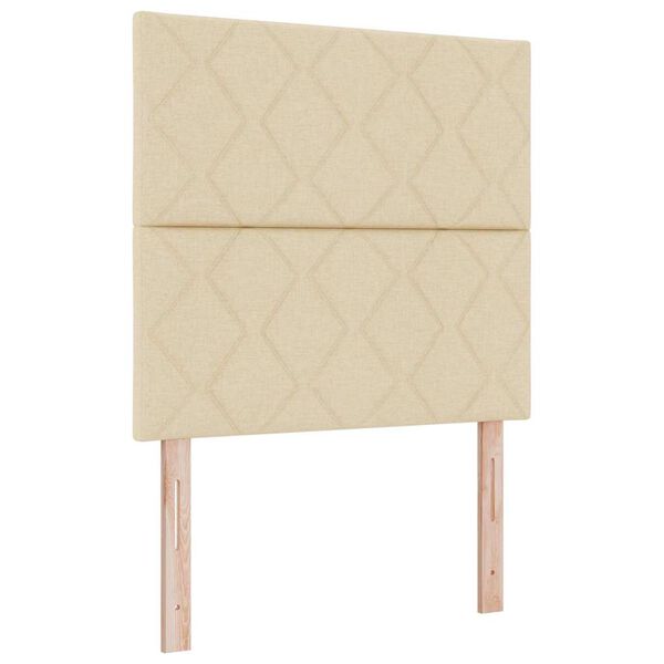 vidaXL Letto a molle con materasso Crema 100 x 200 cm Tessuto