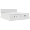 vidaXL Struttura Letto Pouf con Materassi Bianco 160x200 cm Similpelle