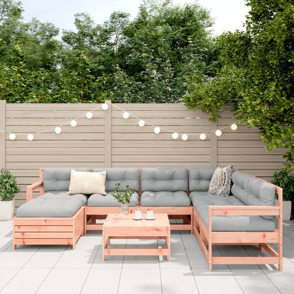 vidaXL Set Divani da Giardino 8 pz in Legno Massello Abete Douglas