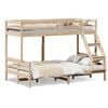 vidaXL Letto a Castello 90x200/120x200 cm in Legno Massello di Pino