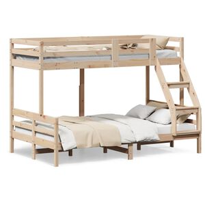 vidaXL Letto a Castello 90x200/120x200 cm in Legno Massello di Pino