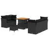 vidaXL Set Divano da Giardino 8 pz Nero polyrattan