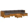 vidaXL 8 pz Set di divani da esterno Legno di Acacia Massello Marrone