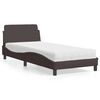 vidaXL Letto con Materasso Dover Marrone Scuro 90x200 cm in Tessuto