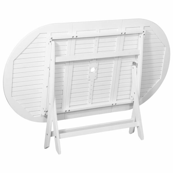 vidaXL Tavolo da Giardino Bianco 160x85x75 cm in Massello di Acacia