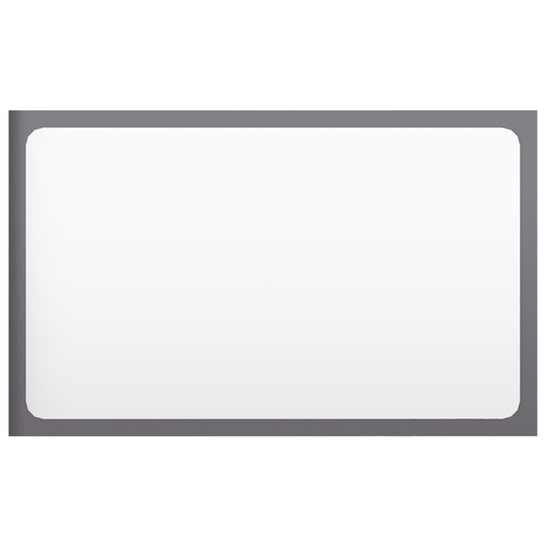vidaXL Specchio da Bagno Grigio Lucido 60x1,5x37 cm Legno Multistrato