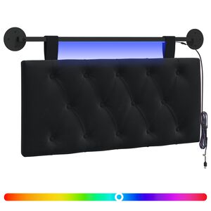 vidaXL Testiera sospesa Con luce LED Nero Velluto