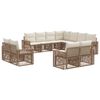 vidaXL Set Divano da Giardino 11 pz Beige e Bianco Crema polyrattan