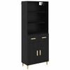 vidaXL Credenza Rovere Nero 69,5 x 32,5 x 180 cm Legno ingegnerizzato