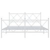 vidaXL Giroletto con Testiera e Pediera Metallo Bianco 160x200 cm