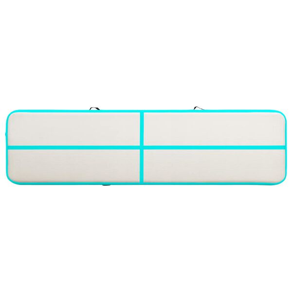 vidaXL Tappetino Ginnastica Gonfiabile e Pompa 800x100x20cm PVC Verde