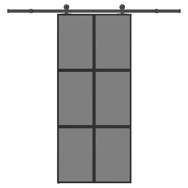 vidaXL Porta Scorrevole Ferramenta 90x205 cm Vetro Temperato Alluminio