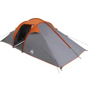 vidaXL Tenda tunnel Grigio e arancione 510 x 240 x 156 cm taffet&agrave;
