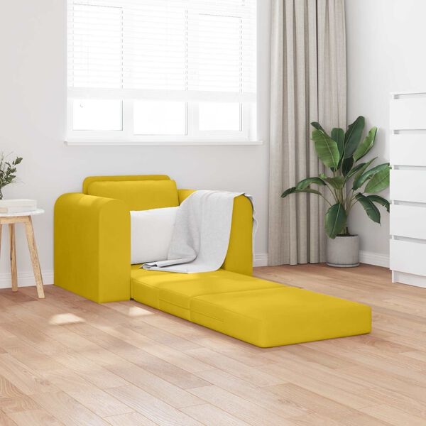 vidaXL Divano letto Giallo 98 x 71 x 83 cm Velluto