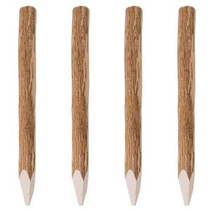 vidaXL Paletti di Recinzione a Punta 4 pz Legno Nocciolo 90 cm
