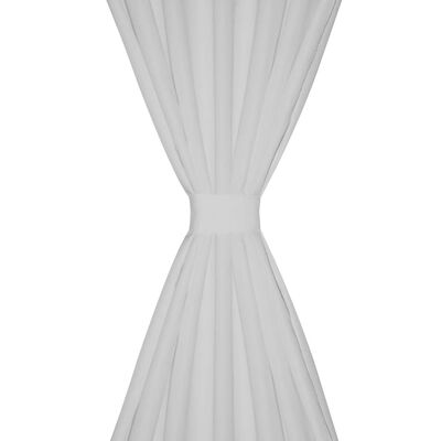 vidaXL Tende in Micro-Raso Bianche 2 pz con Occhielli 140 x 225 cm