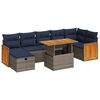 vidaXL Set Divani Giardino 8 pz con Cuscini Grigio Polyrattan Acacia