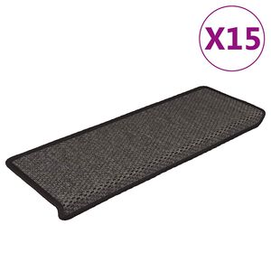 vidaXL Tappeti Autoadesivi Scale Aspetto Sisal 15pz 65x21x4 Antracite
