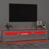 vidaXL Mobile Porta TV con Luci LED Grigio Sonoma 180x35x40 cm