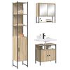vidaXL Set di mobili per il bagno con lo scaffale 3 pcs Rovere Sonoma